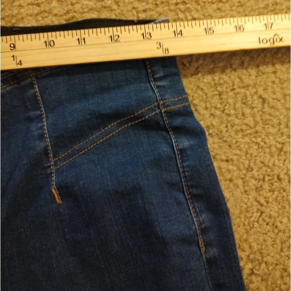 Knox Rose Flare Jeans Women 10 Dark Blue Excellent Pull On High Rise Stretch
